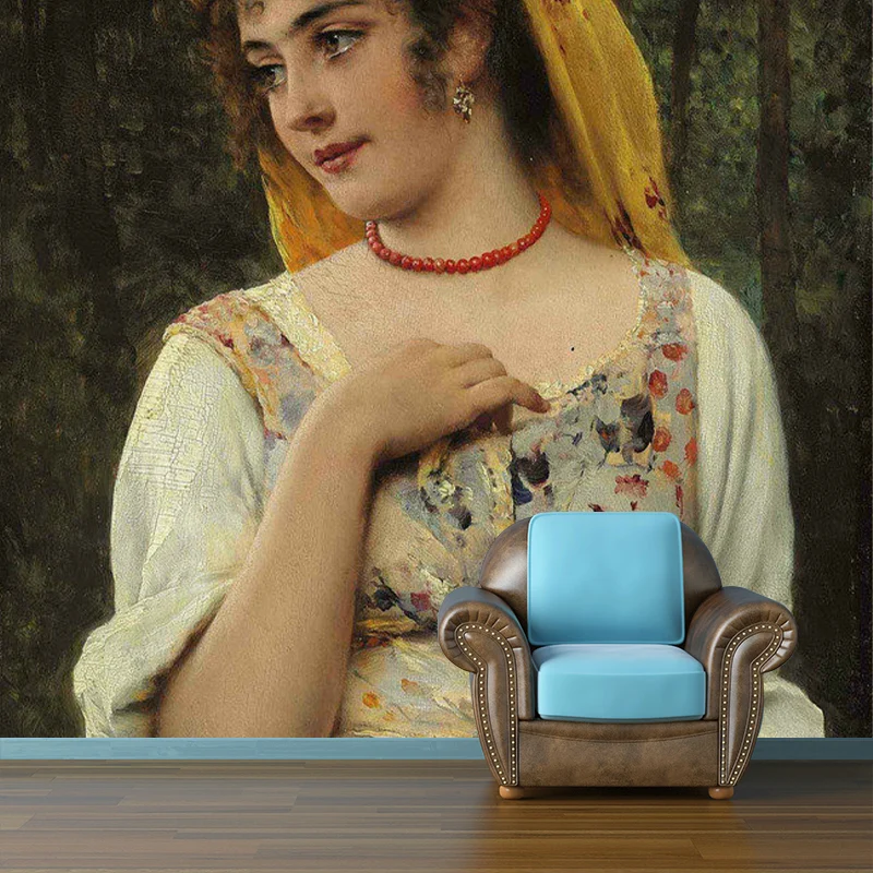 Klassische Mädchen-Wandtapete grauer und weißer Gästezimmer-Wandverkleidung, individuell bedruckt Clearhalo