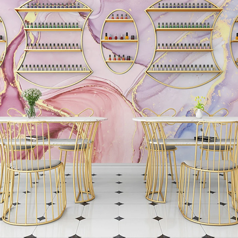 Kreatives Wandbild für Themenrestaurant, mehrfarbiges Marmordesign, nach Maß gefertigt Clearhalo