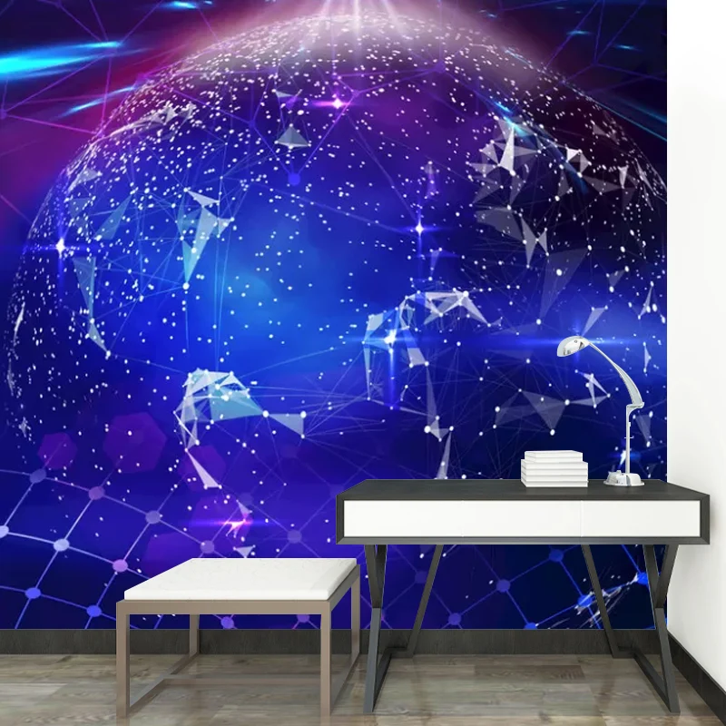 Leuchtendes Planeten-Wandbild für Heimdekoration, Blau und Lila, personalisierte Größe erhältlich Clearhalo