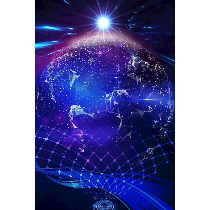 Leuchtendes Planeten-Wandbild für Heimdekoration, Blau und Lila, personalisierte Größe erhältlich Clearhalo