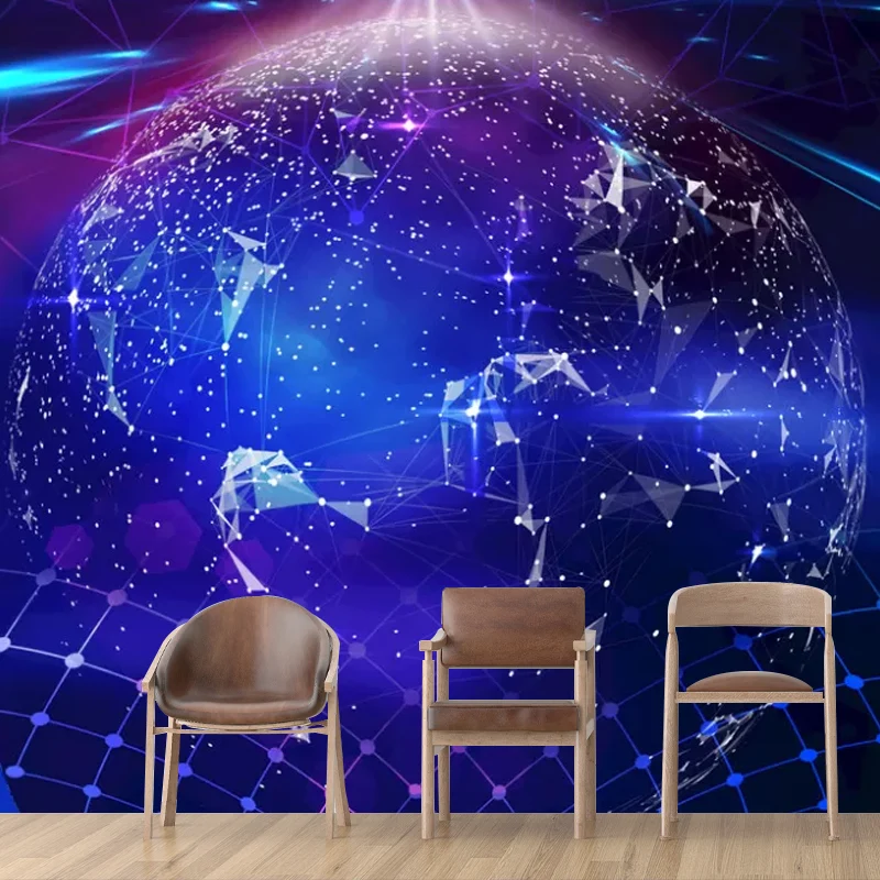 Leuchtendes Planeten-Wandbild für Heimdekoration, Blau und Lila, personalisierte Größe erhältlich Clearhalo
