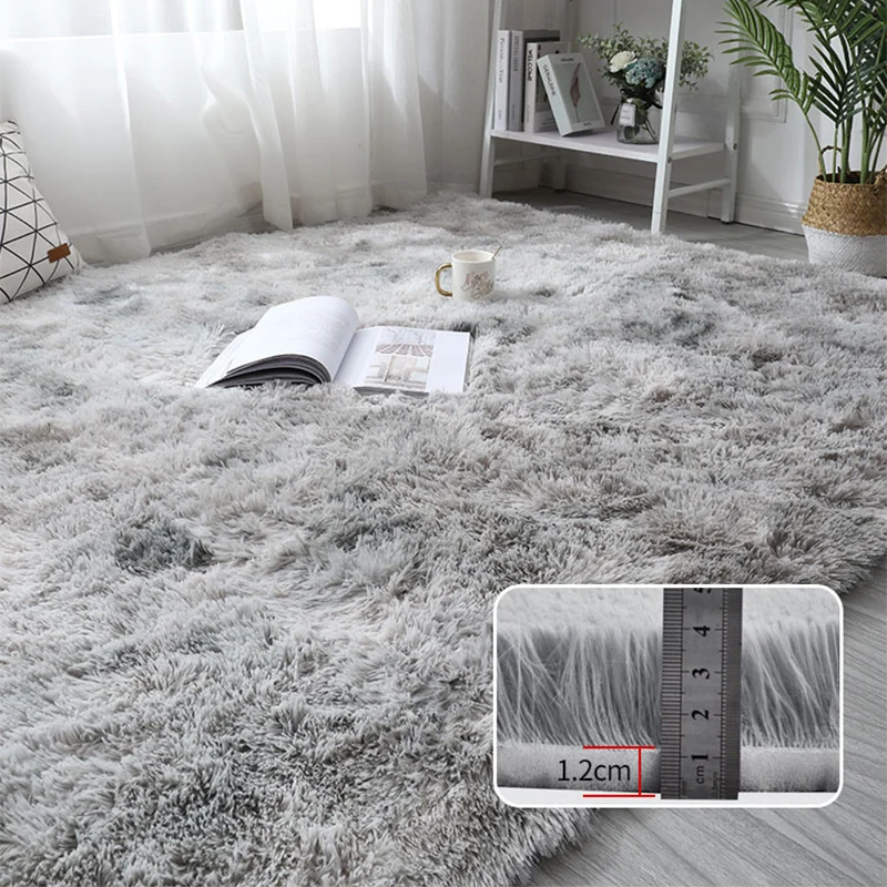 Lässiger Heimdekor-Teppich, mehrfarbig, einfarbig, Kunstfell, rutschfeste Rückseite, pflegeleichter Teppich Clearhalo