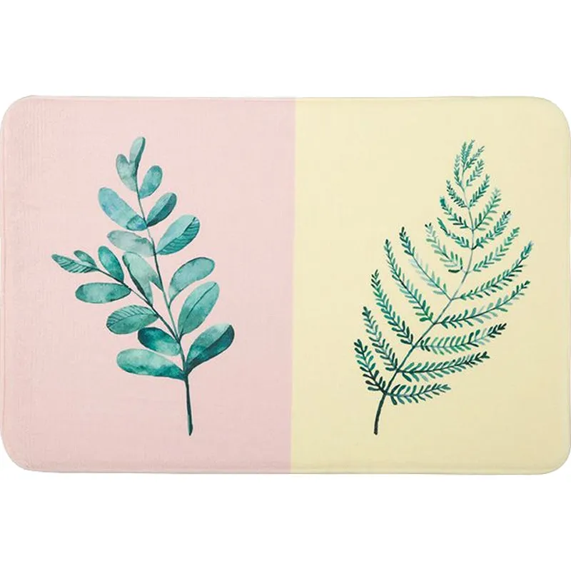 Lässiger Kinderteppich Rosa und Gelb mit botanischem Kaktus-Aloe-Muster, rutschfester Polyester-Teppich für das Kinderzimm...