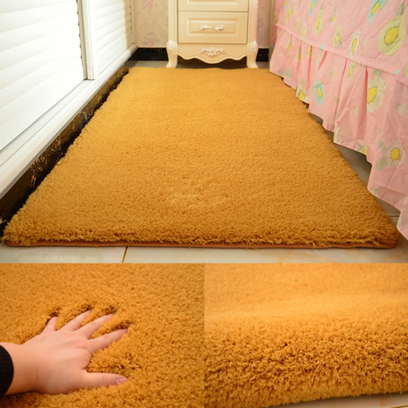 Lässiger Teppich, Acryl, einfarbig, pflegeleichter Innenteppich für Schlafzimmer Clearhalo