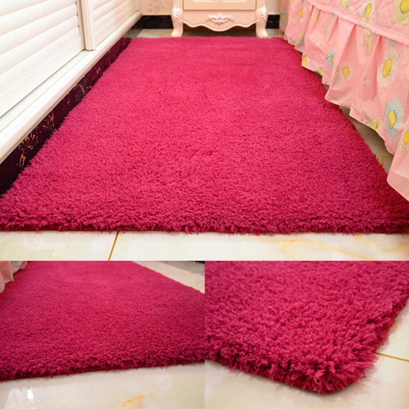 Lässiger Teppich, Acryl, einfarbig, pflegeleichter Innenteppich für Schlafzimmer Clearhalo