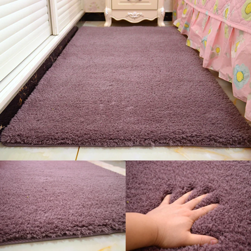 Lässiger Teppich, Acryl, einfarbig, pflegeleichter Innenteppich für Schlafzimmer Clearhalo