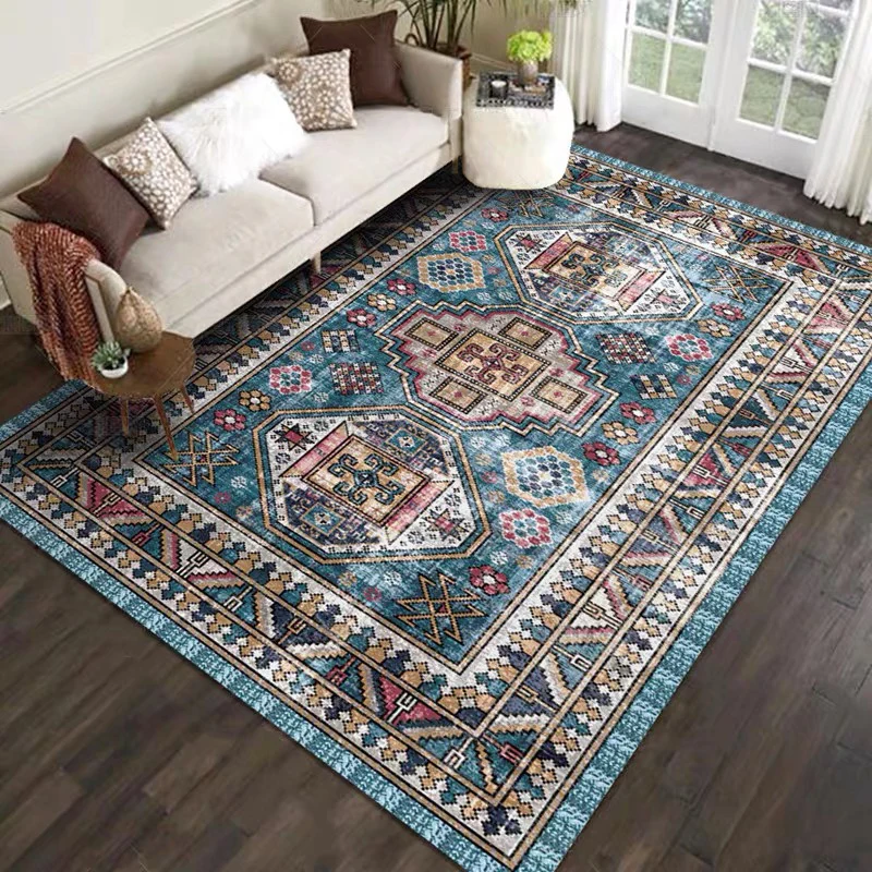 Lässiger Teppich mit Blumenmuster, mehrfarbig, Polypropylen-Innenteppich, rutschfeste Rückseite, pflegeleichter Teppich fü...