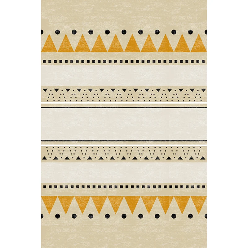 Lässiger Teppich mit geometrischem Muster, mehrfarbiger Synthetik-Innenteppich, rutschfeste Rückseite, maschinenwaschbarer...