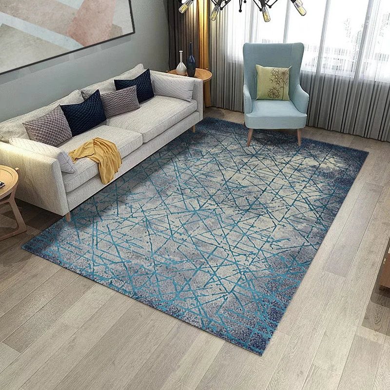 Luxuriöser Wohnzimmerteppich, mehrfarbig, geometrischer Teppich, Polypropylen, pflegeleicht, maschinenwaschbarer Teppich C...
