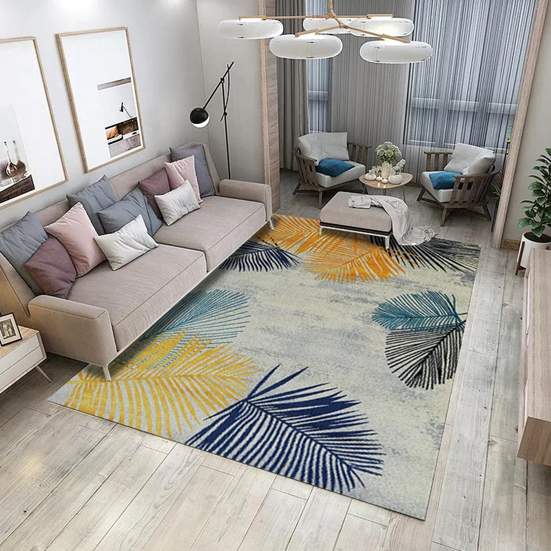Luxuriöser Wohnzimmerteppich, mehrfarbig, geometrischer Teppich, Polypropylen, pflegeleicht, maschinenwaschbarer Teppich C...