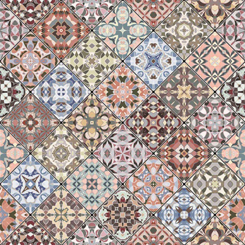 Marokkanischer Americana-Teppich rosa Rautengeometrie mit Blumenmuster, rutschfester Teppich aus Polyester für die Heimdek...