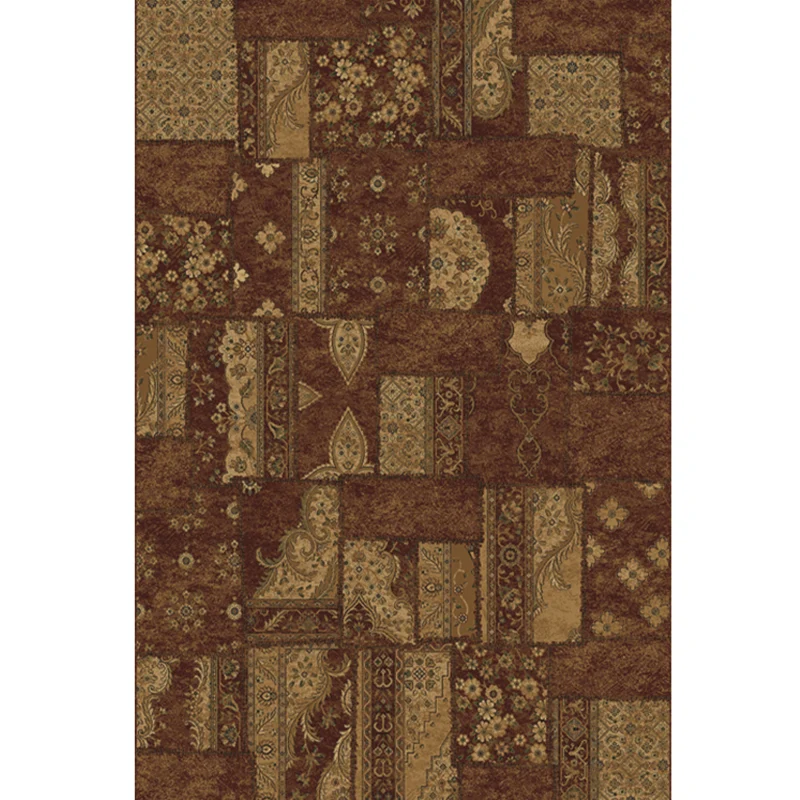 Marokkanischer Vintage-Teppich Distressed-Farben, Synthetik-Patchwork-Teppich, rutschfester, maschinenwaschbarer, schmutza...