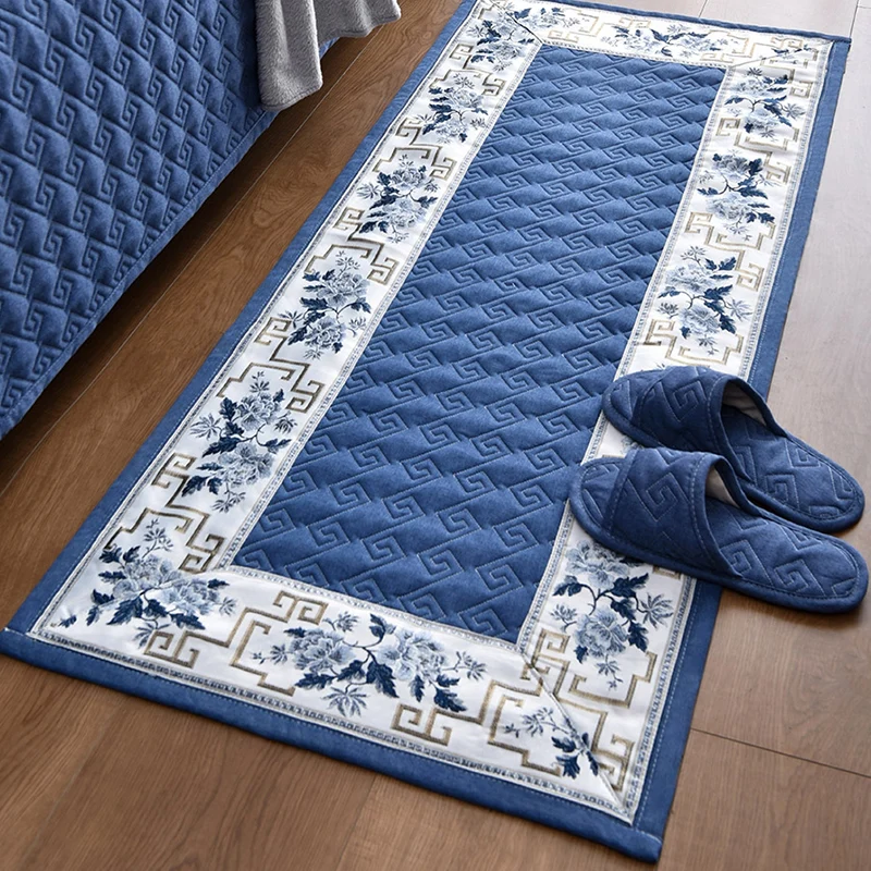 Mehrfarbiger Asia-Teppich aus Polypropylen mit Blumenmuster, rutschfeste Unterseite, haustierfreundlicher Teppich für Schl...