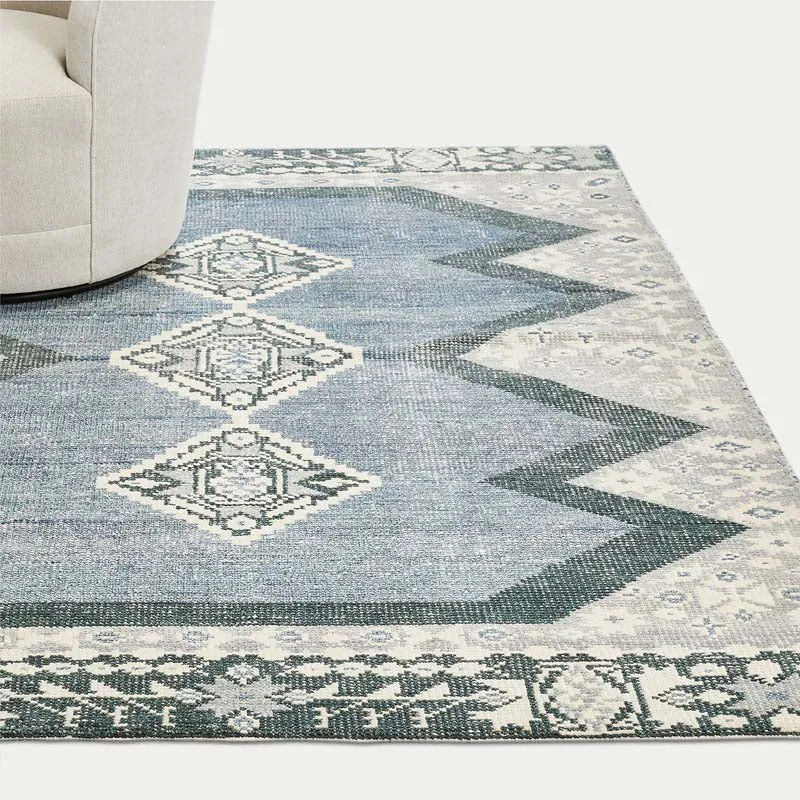 Mehrfarbiger Bohemian-Teppich aus Baumwollmischung mit Stammesmuster, maschinenwaschbarer, rutschfester Innenteppich für d...