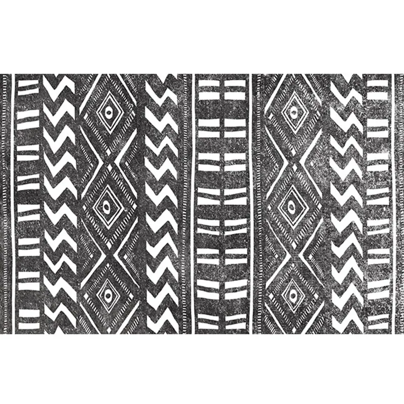 Mehrfarbiger geometrischer Retro-Teppich aus Baumwollmischung, marokkanischer Teppich, haustierfreundlich, maschinenwaschb...