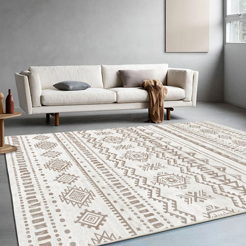 Mehrfarbiger geometrischer Retro-Teppich aus Baumwollmischung, marokkanischer Teppich, haustierfreundlich, maschinenwaschb...