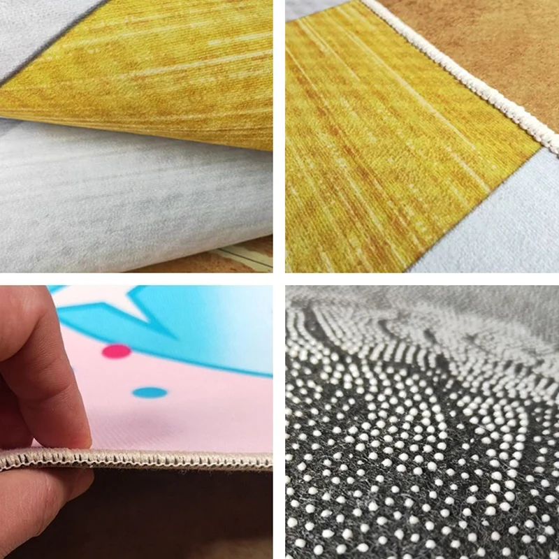 Mehrfarbiger marokkanischer Teppich aus Polyster mit geometrischem Druck, pflegeleichter, maschinenwaschbarer Innenteppich...