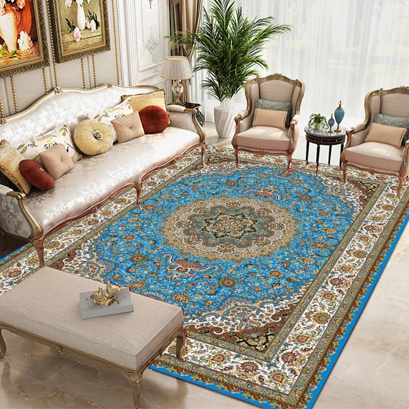 Mehrfarbiger orientalischer Teppich aus Baumwollmischung mit Blumenmuster, rutschfeste Unterseite, haustierfreundlicher In...
