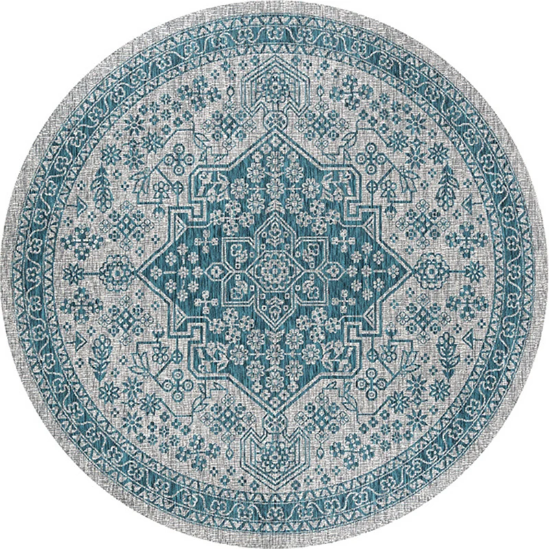 Mehrfarbiger Schlafzimmerteppich mit marokkanischem Mandala-Print, Synthetik, rutschfeste Rückseite, waschbar, schmutzabwe...