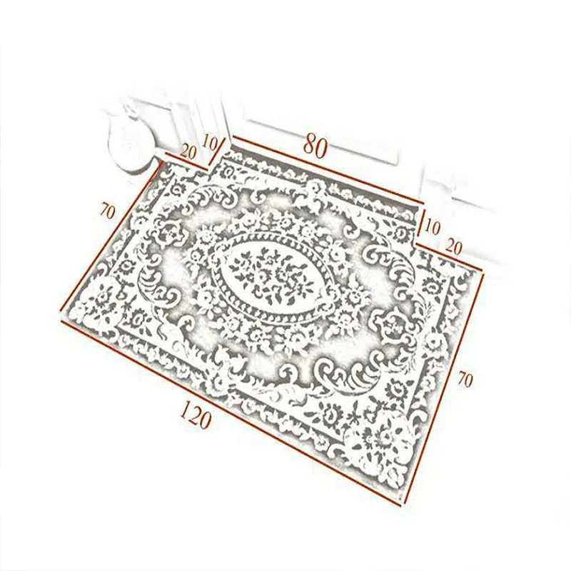 Mehrfarbiger Schlafzimmerteppich im Shabby-Chic-Stil mit Blumenmuster, schmutzabweisender Acryl-Teppich mit rutschfester R...