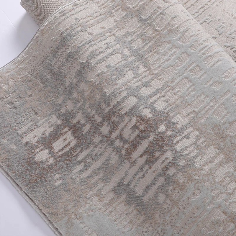Mehrfarbiger Teppich mit abstraktem Druck, Baumwollmischung, minimalistischer Teppich, rutschfeste Unterseite, haustierfre...