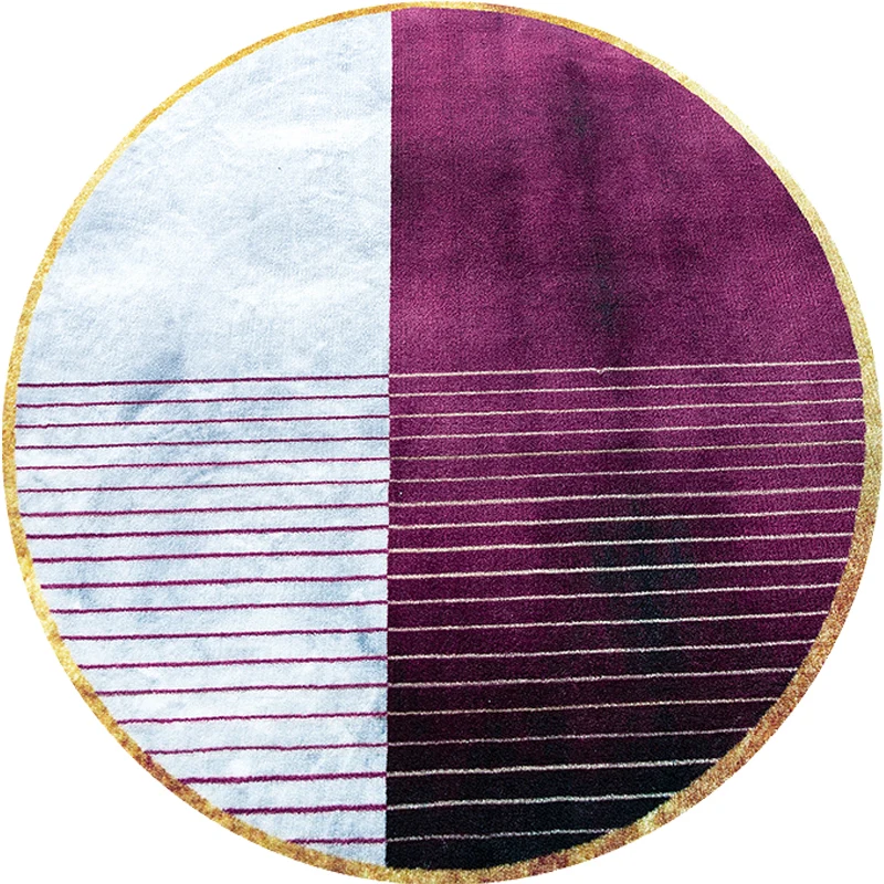 Mehrfarbiger Teppich mit geometrischem Muster, minimalistischer Teppich aus Polyester, haustierfreundlich, waschbar, rutsc...