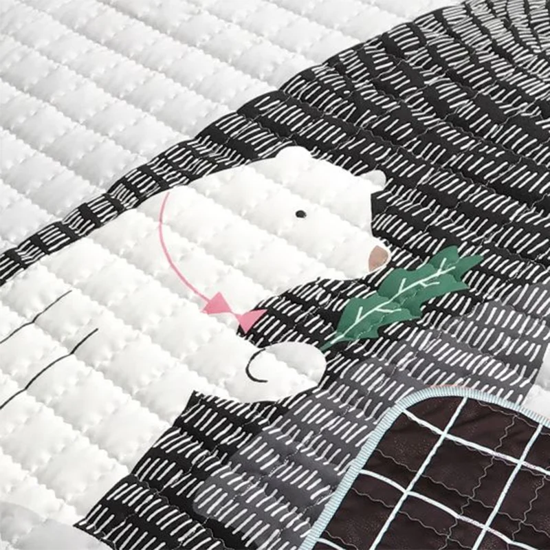 Mehrfarbiger Teppich mit Tiermuster, Polyester-Kinderteppich, maschinenwaschbar, rutschfeste Rückseite, schmutzabweisender...