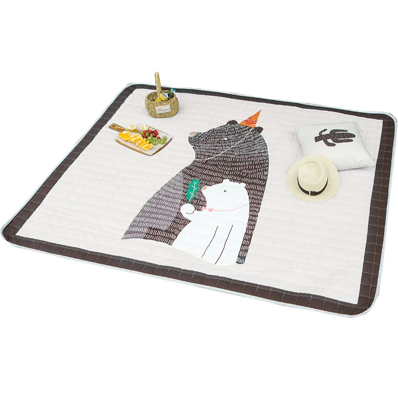 Mehrfarbiger Teppich mit Tiermuster, Polyester-Kinderteppich, maschinenwaschbar, rutschfeste Rückseite, schmutzabweisender...
