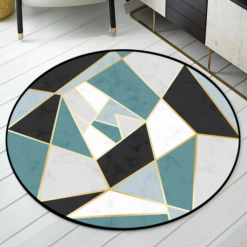 Minimalistischer moderner Teppich grauem geometrischem Muster mit unregelmäßiger Form, rutschfester Polyester-Teppich für...