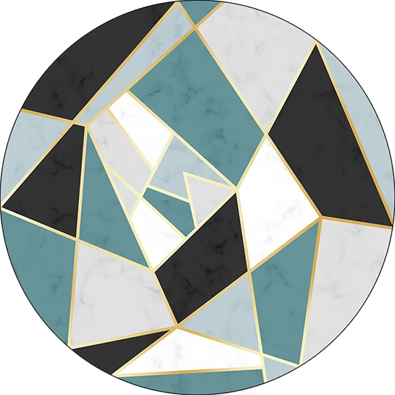 Minimalistischer moderner Teppich grauem geometrischem Muster mit unregelmäßiger Form, rutschfester Polyester-Teppich für...