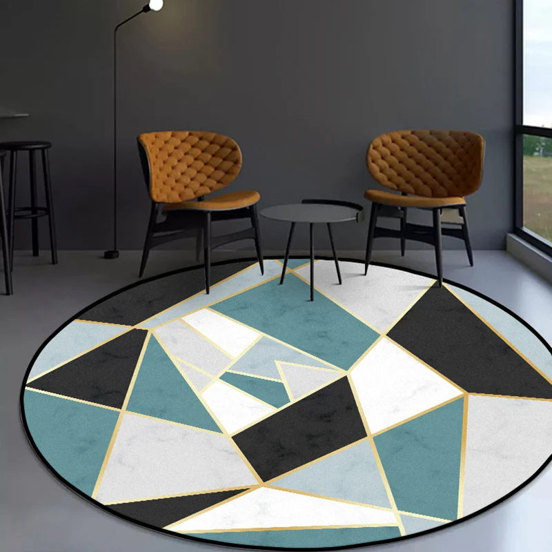 Minimalistischer moderner Teppich grauem geometrischem Muster mit unregelmäßiger Form, rutschfester Polyester-Teppich für...
