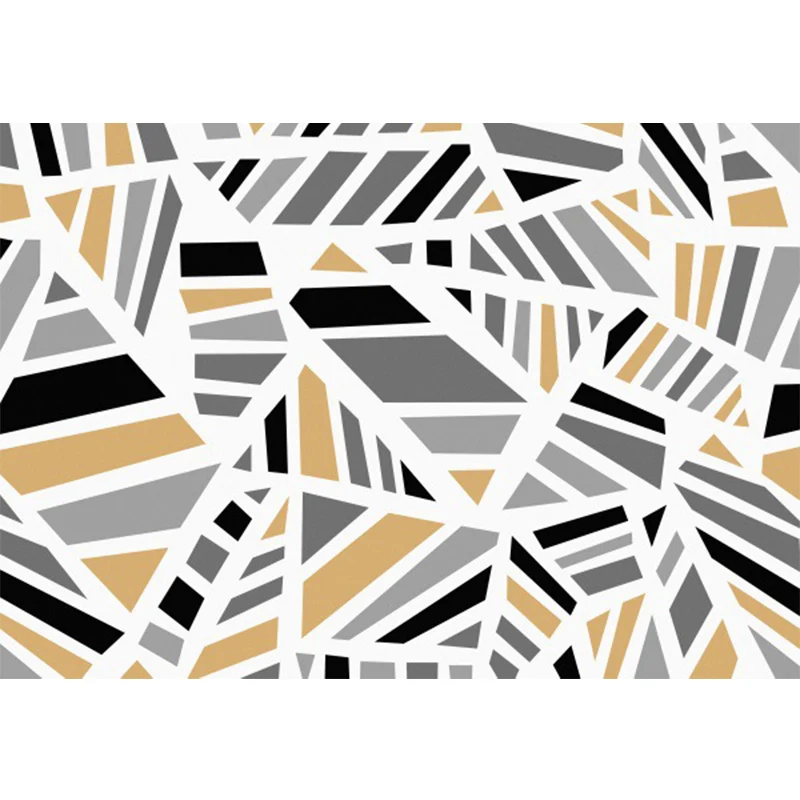 Minimalistischer moderner Teppich grauem geometrischem, unregelmäßig geformtem Muster, Teppich aus Polyester mit rutschfes...