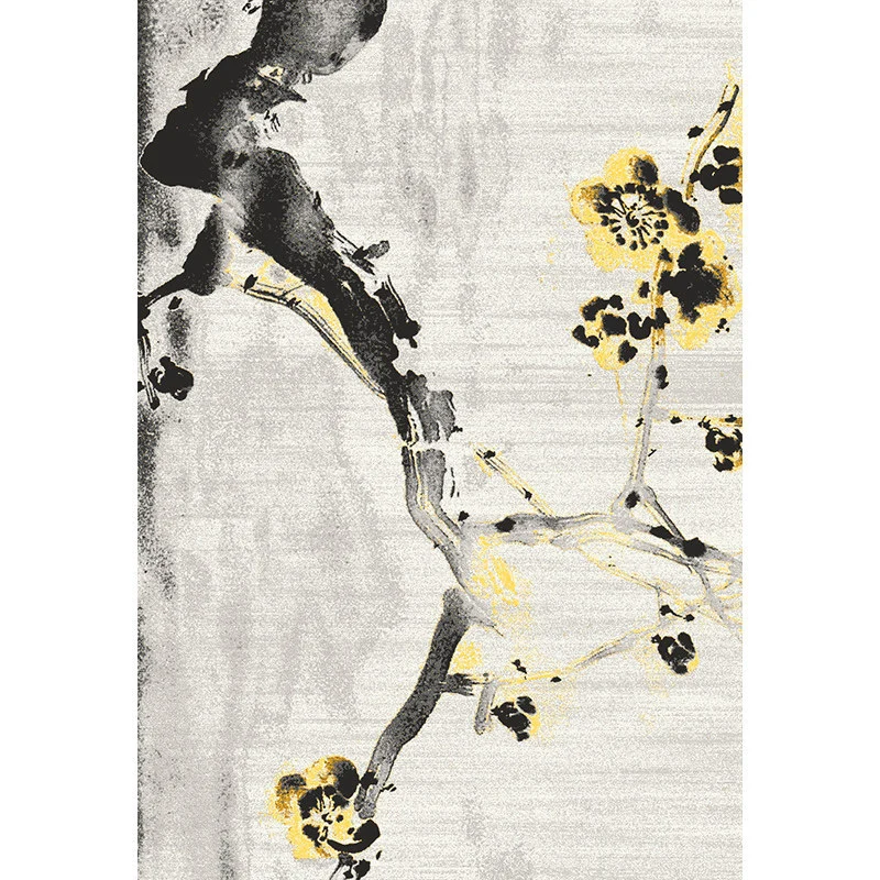 Minimalistischer Teppich mit abstraktem Muster, mehrfarbiger Polyester-Teppich, waschbar, haustierfreundlich, rutschfester...