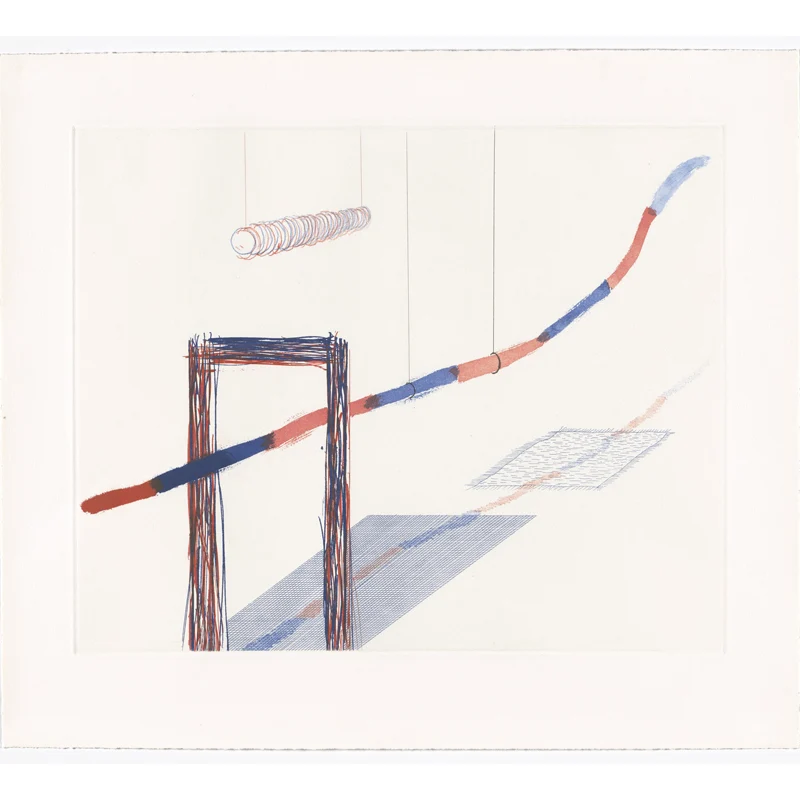 Minimalistischer Wandaufkleber mit Swing-Zeichnung Orange und Blau, waschbare Wandkunst für den Flur Clearhalo