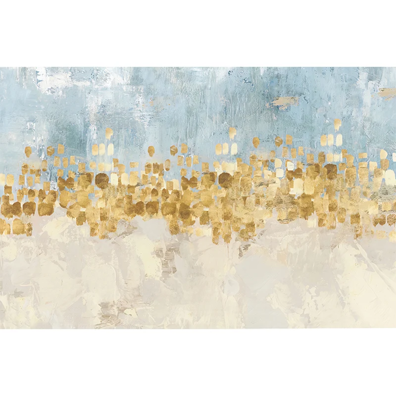 Minimalistisches goldenes Wandbild, buntes Muster, Wanddekoration für Galerie, Vliesstoff Clearhalo