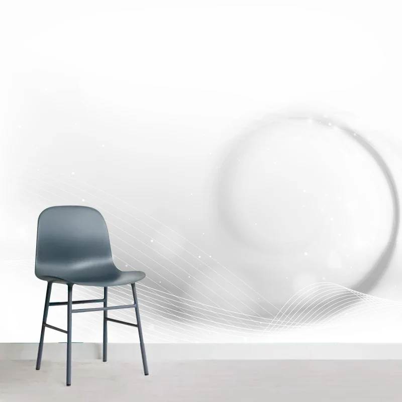 Minimalistisches, wirbelndes gemustertes Wandbild für Schlafzimmer, individuelle Wanddekoration Weiß Clearhalo