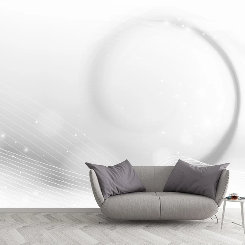 Minimalistisches, wirbelndes gemustertes Wandbild für Schlafzimmer, individuelle Wanddekoration Weiß Clearhalo