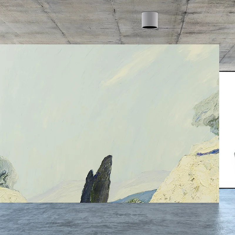 Modern Art Hills Trail Wandtapete für Jungenschlafzimmer, Wandverkleidung voller Größe Graugelb Clearhalo