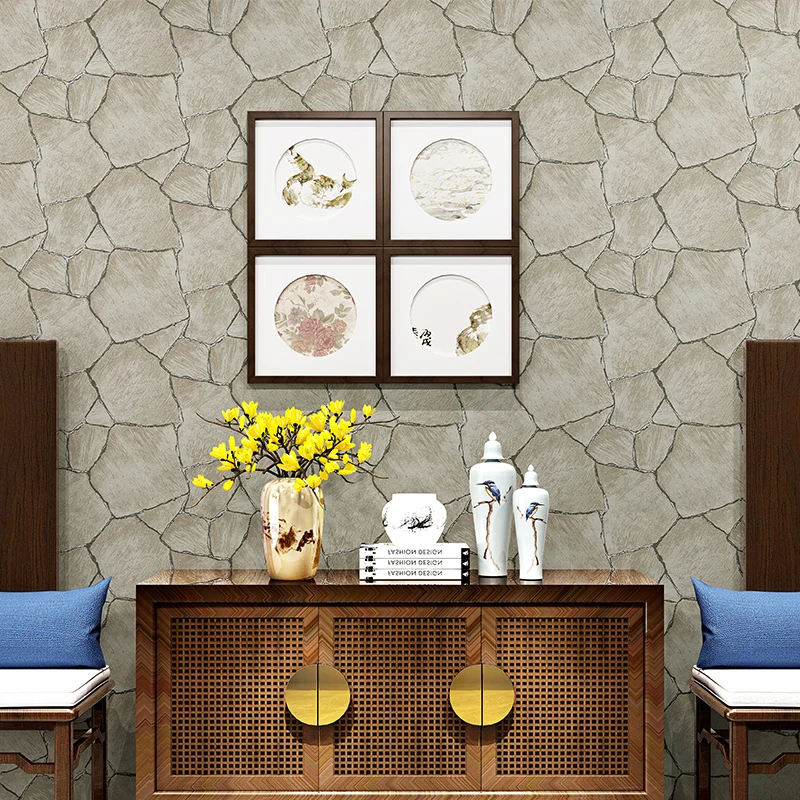 Moderne Crackle-Tapete, Vliesstoff, ungeklebt, dunkle Farbe, Wanddekoration für Wohnzimmer Clearhalo