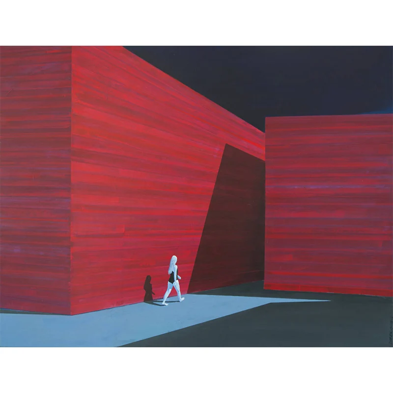 Moderne Wandverkleidung für Bürodamen Rot und Blau mit Solitude-Kunstwerken für das Schlafzimmer Clearhalo