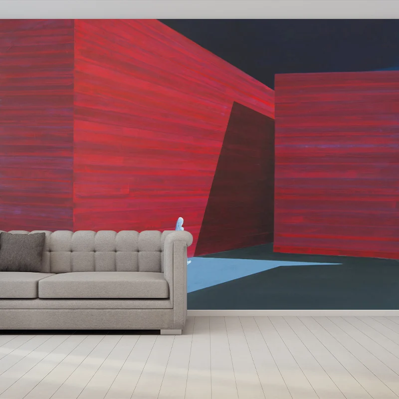 Moderne Wandverkleidung für Bürodamen Rot und Blau mit Solitude-Kunstwerken für das Schlafzimmer Clearhalo