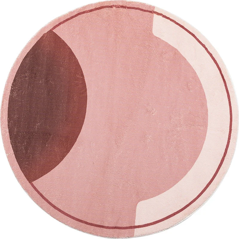 Moderner Colorblock-Teppich Rosa und Rot, Polyester-Teppich, rutschfest, haustierfreundlich, waschbar, Teppich für Schlafz...