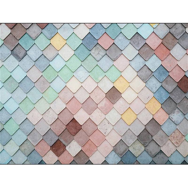 Moderner Wohnzimmerteppich, bunter Schuppen-Teppich mit Rautenmuster, schmutzabweisender Polyester-Teppich Clearhalo