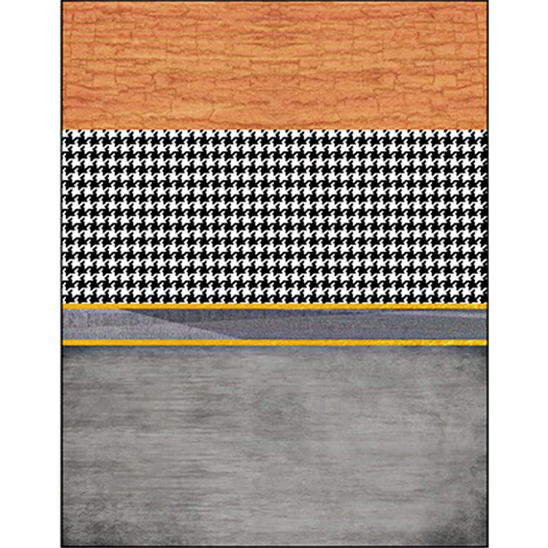 Moderner Wohnzimmerteppich, mehrfarbig, Colorblock-Hahnentrittmuster, Polyester, maschinenwaschbar Clearhalo
