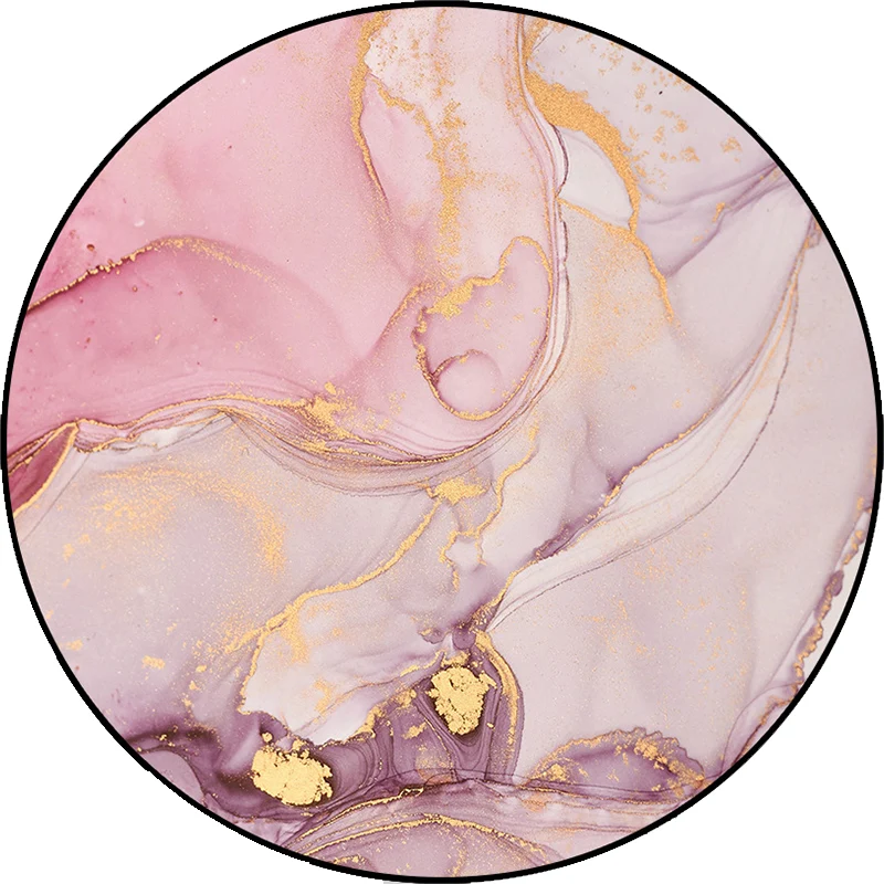 Moderner Wohnzimmerteppich Rosa mit abstraktem Aquarellmalerei-Druck, rutschfester, waschbarer Teppich aus Polyester Clear...