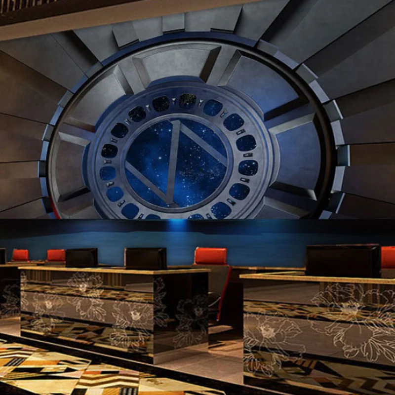 Modernes 3D-Visual-Tunnel-Wandbild Schwarz und Braun, Bar-Wanddekoration, individuelle Größe erhältlich Clearhalo