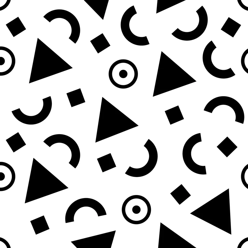 Modernes geometrisches Tapetenwandbild für Kinderzimmer, individuelle Wandverkleidung Schwarz-Weiß Clearhalo