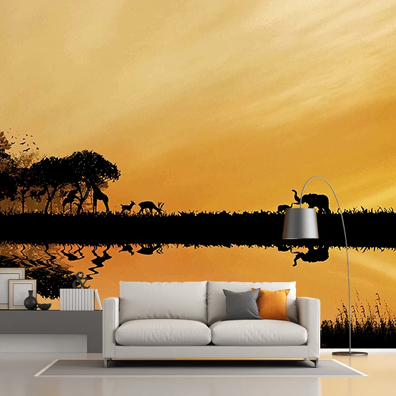 Modernes Wildlife-Wandbild für das Wohnzimmer, große Wandkunst Pastellfarben Clearhalo