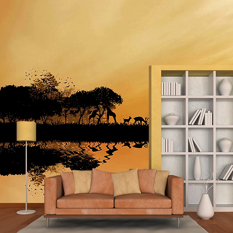 Modernes Wildlife-Wandbild für das Wohnzimmer, große Wandkunst Pastellfarben Clearhalo