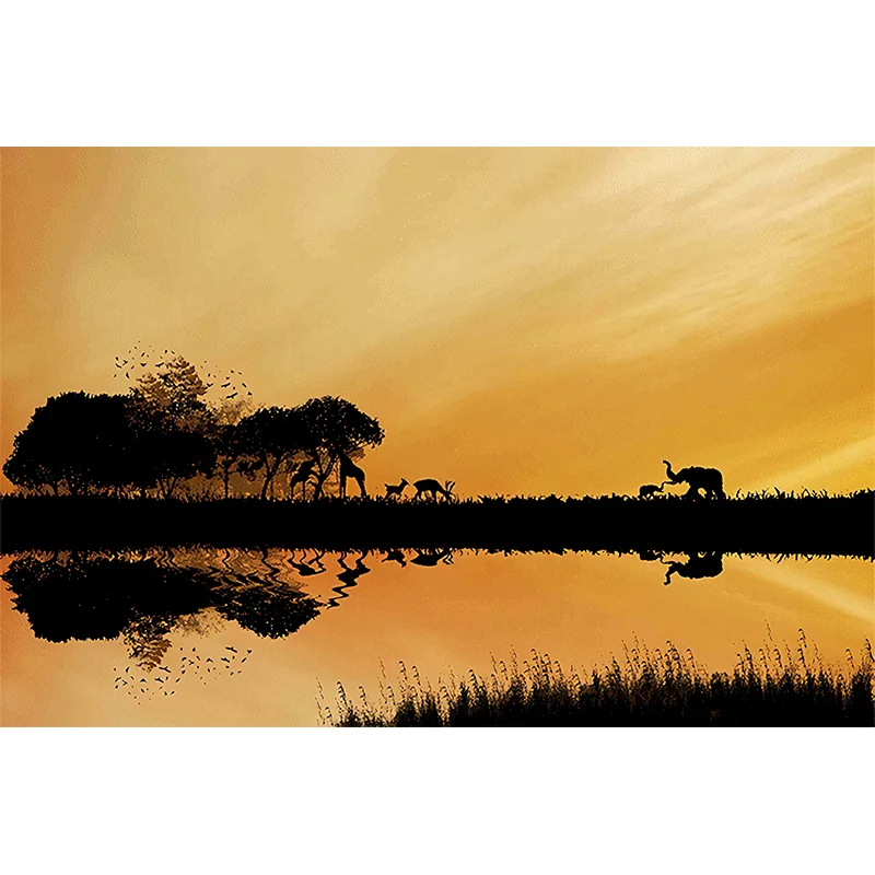 Modernes Wildlife-Wandbild für das Wohnzimmer, große Wandkunst Pastellfarben Clearhalo